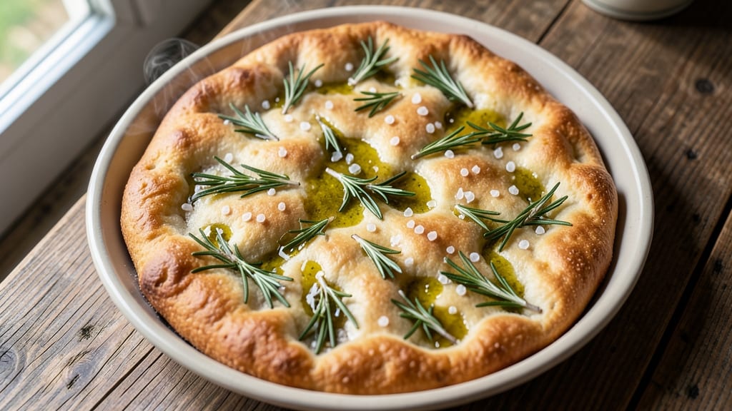 Airy Focaccia Bread Recipe: Olive Oil-Poofed Golden Crust in 10 Minutes