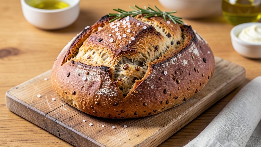 Amazing Grains and Salty Bread Recipe: Crusty Gold Crunch With Foil-Sealed Juice Lock