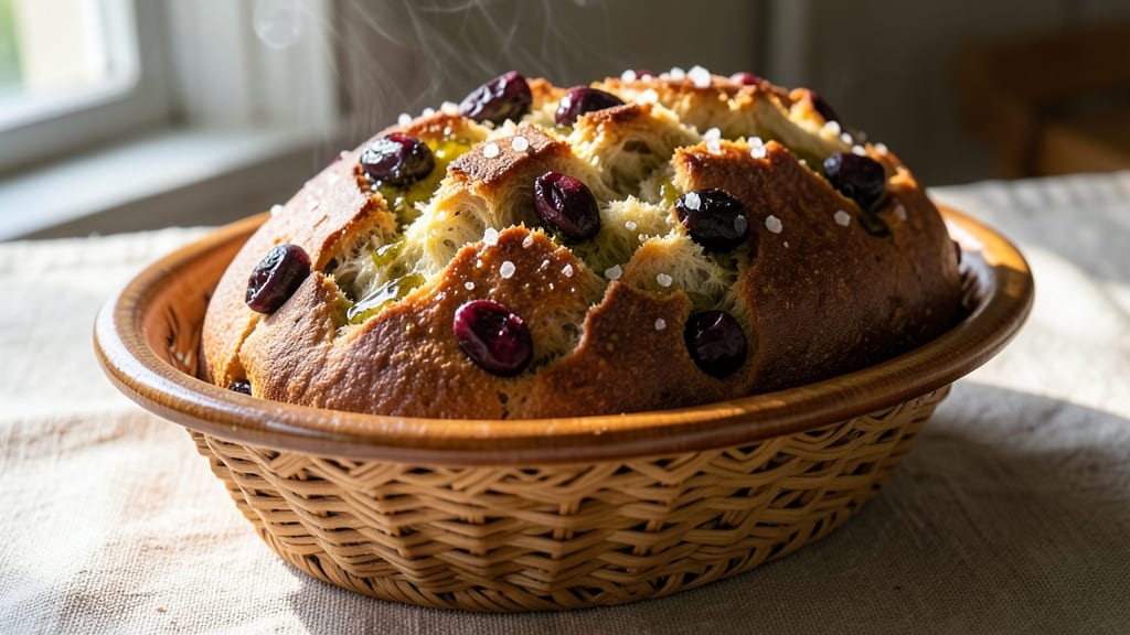 Artisan Olive Bread Recipe: Golden Crust With Herby Olive Bites Inside