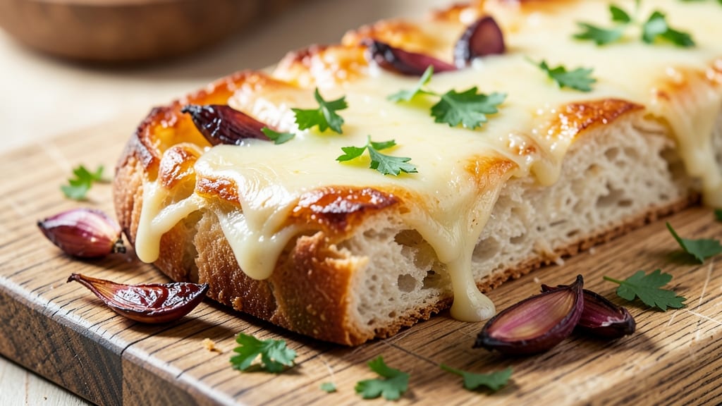 Asiago Cheese Garlic Bread Recipe: Buttery Crispy Crust With Gooey Pulls