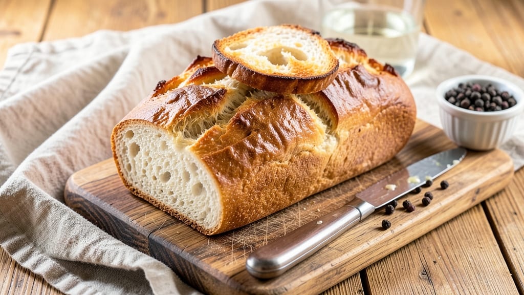 American Bread Recipe: Homemade Loaf With Buttery Crust and Open Crumb