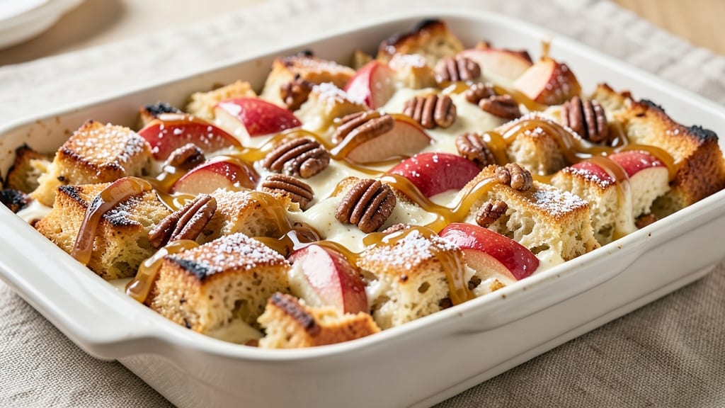 Apple Pecan Bread Pudding Recipe: Warm Spiced Layers With Crunchy Top