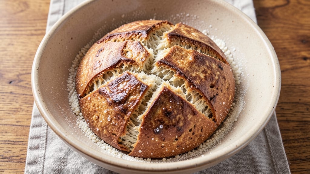Almost No-Knead Sourdough Bread Recipe: Overnight Rise for Crusty, Airy Loaves