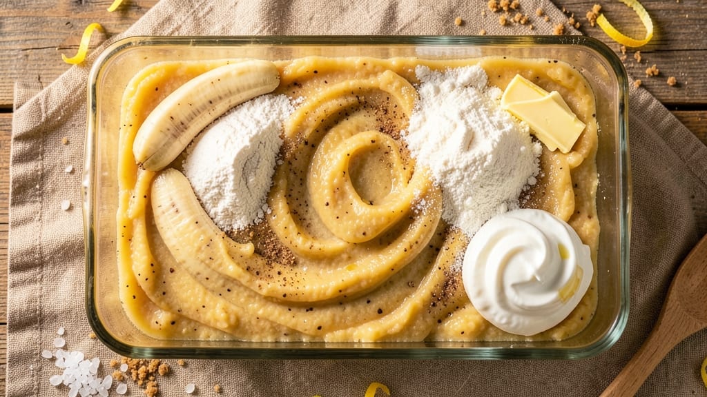 All-In-One Banana Bread Recipe: Moist Crumb and Streusel Top in One Bowl