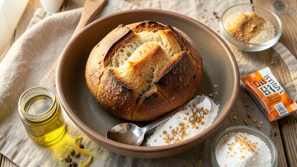 Air Fryer No-Knead Bread Recipe: Crusty Exterior, Soft Pillowy Crumb