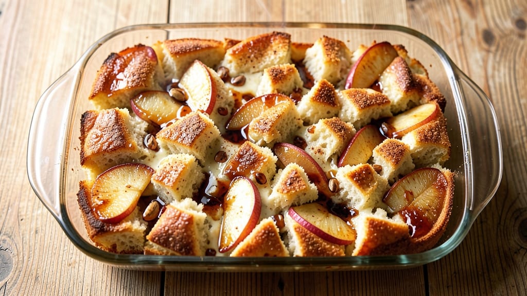 Apple Fritter Bread Pudding Recipe: Caramelized Cinnamon Crunch With Spiced Rum Soak