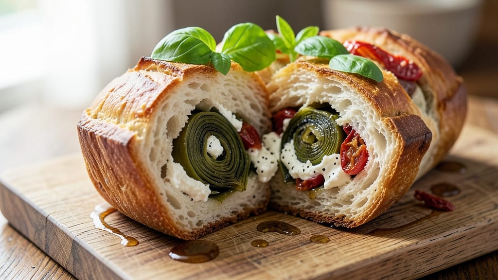 Artichoke-Stuffed Bread Recipe: Crispy Crust Hides Herbed Artichoke Surprise